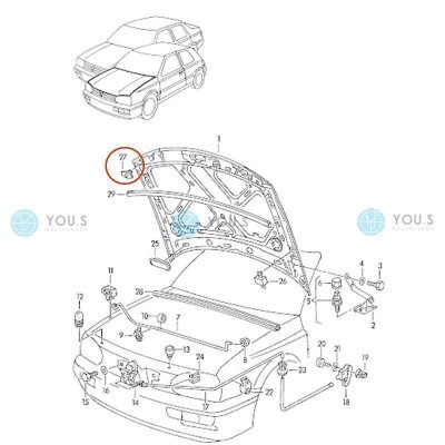 40 x YOU.S Original Motorhaube Dichtung Schutz Zierleisten Clip kompatibel mit VW