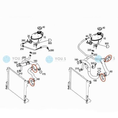 1 x YOU.S Original Dichtung Kühlmittelschlauch kompatibel mit MERCEDES - 0269976745