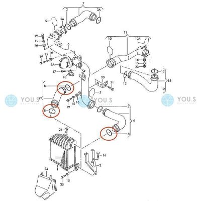 2 x YOU.S Orig. Dichtungen Ladeluftschlauch für AUDI BMW MERCEDES SEAT SKODA VW