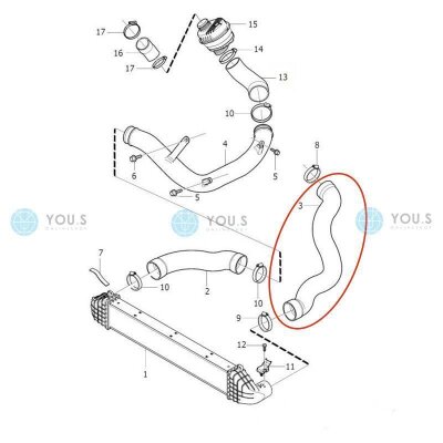 YOU.S Original Ladeluftschlauch Turboschlauch kompatibel mit VOLVO - 30741795
