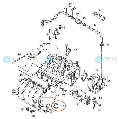 4 x YOU.S Original Dichtung Ansaugkrümmer kompatibel mit AUDI kompatibel mit SEAT kompatibel mit SKODA kompatibel mit VW - 06A133398F