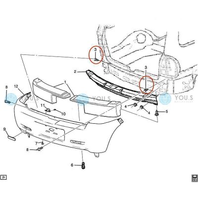 50 x YOU.S Original Befestigung Clips Dichtung Stoßstange für OPEL / GM 1406984