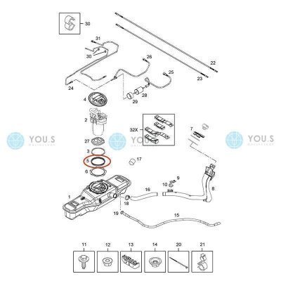 2 x YOU.S Orig. Dichtungen Tankgeber Kraftstoffpumpe kompatibel mit OPEL kompatibel mit VAUXHALL 9227607