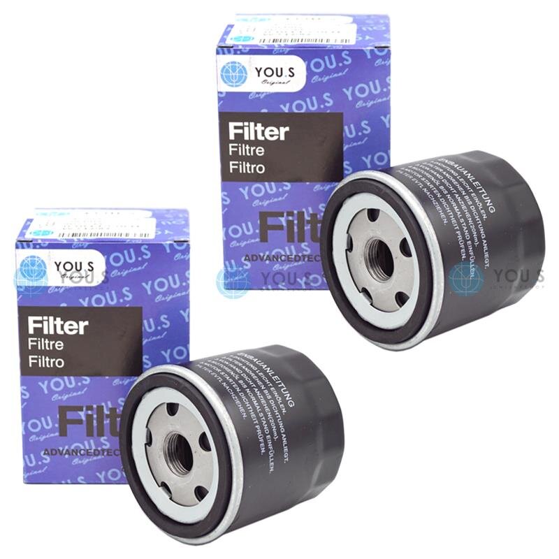 2x YOU.S Ölfilter kompatibel mit AUDI A2 SEAT SKODA VW Caddy Golf 3 4 5 6 Lupo Polo 1.4 1.6