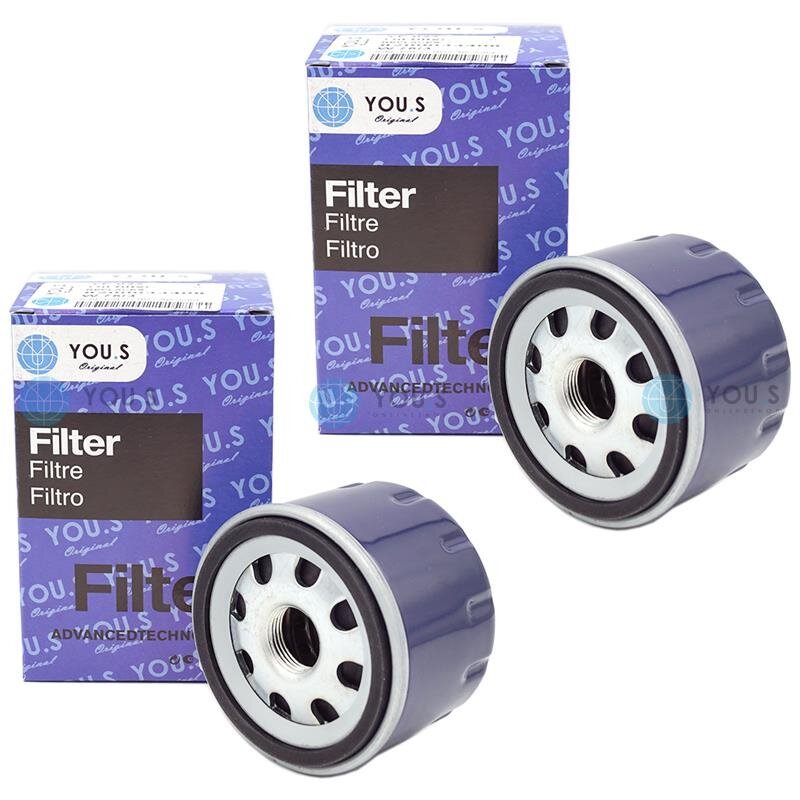 2x YOU.S Ölfilter kompatibel mit ALFA ROMEO DACIA MITSUBISHI NISSAN OPEL RENAULT SUZUKI