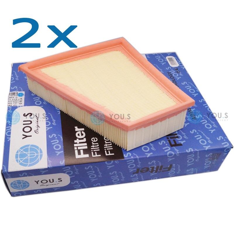 2x YOU.S Luftfilter kompatibel mit MERCEDES SEAT SKODA VW 1.0 1.2 1.4 1.6 LPG Flex BlueMotion