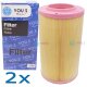 2x YOU.S Luftfilter kompatibel mit CITROËN FIAT PEUGEOT 2.0 2.2 2.3 3.0 D BlueHDi HDi Multijet