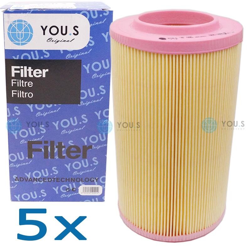 5x YOU.S Luftfilter kompatibel mit CITROËN FIAT PEUGEOT 2.0 2.2 2.3 3.0 D BlueHDi HDi Multijet