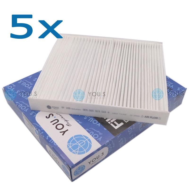 5x YOU.S Innenraumfilter Pollenfilter kompatibel mit AUDI SEAT SKODA VW TDI TSI GTI GTD FSI