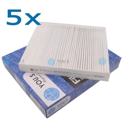 5x YOU.S Innenraumfilter Pollenfilter kompatibel mit AUDI...