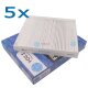 5x YOU.S Innenraumfilter Pollenfilter kompatibel mit AUDI SEAT SKODA VW TDI TSI GTI GTD FSI
