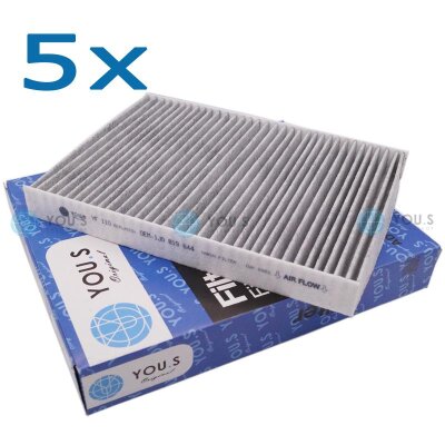 5x YOU.S Innenraumfilter Aktivkohlefilter kompatibel mit...