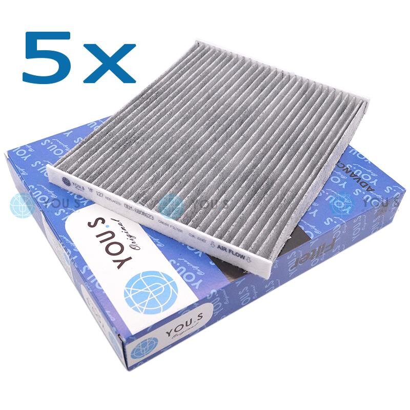 5x YOU.S Innenraum Aktivkohlefilter kompatibel mit ABARTH ALFA ROMEO CITROËN FIAT OPEL PEUGEOT