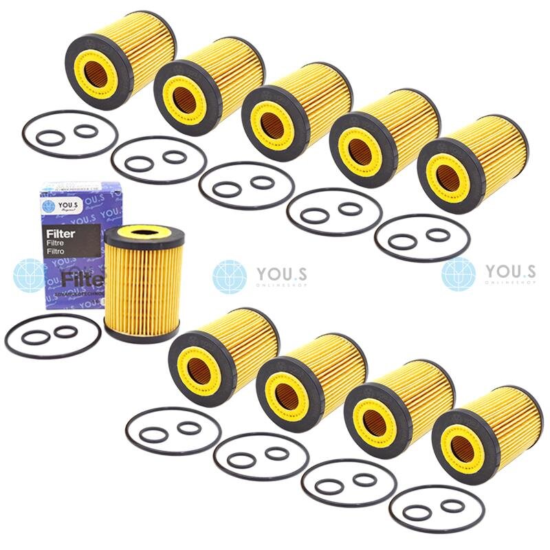 10x YOU.S Ölfilter kompatibel mit BMW 1er (E8_) 3er (E46) (E9_) 5er (E60) X1 X3 (E8_) Z4 (E85)