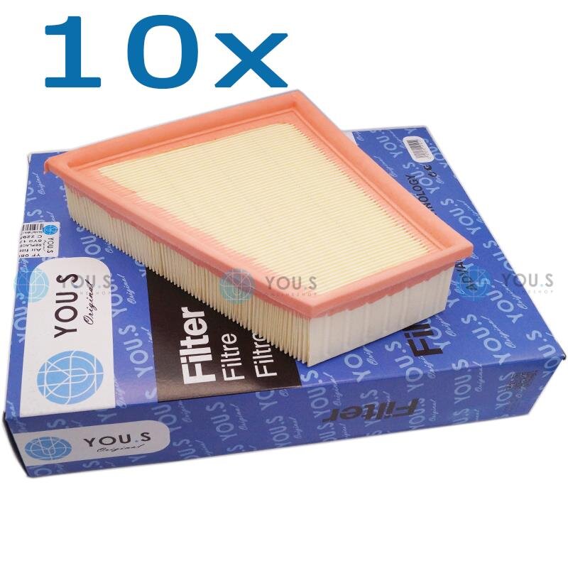 10x YOU.S Luftfilter kompatibel mit MERCEDES SEAT SKODA VW 1.0 1.2 1.4 1.6 LPG Flex BlueMotion