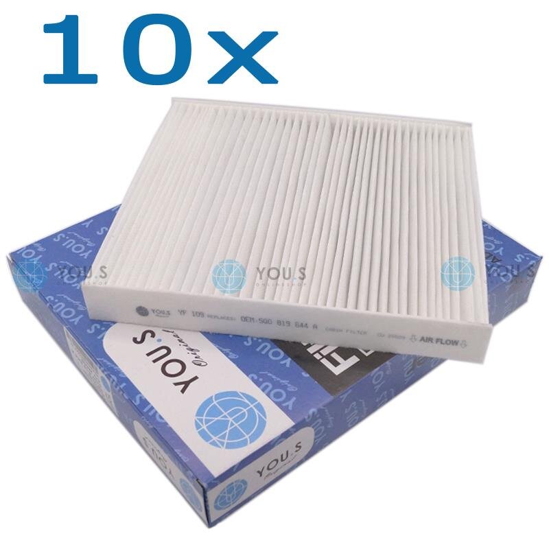 10x YOU.S Innenraumfilter Pollenfilter kompatibel mit AUDI SEAT SKODA VW TDI TSI GTI GTD FSI