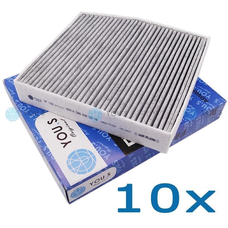 10x YOU.S Aktivkohlefilter kompatibel mit INFINITI 1.5 1.6 2.0 2.2 D T MERCEDES CDI d AMG