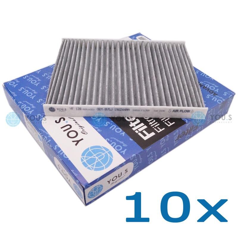 10x YOU.S Original Innenraum Aktivkohlefilter kompatibel mit FORD 1.0 1.1 1.25 1.4 1.5 1.6
