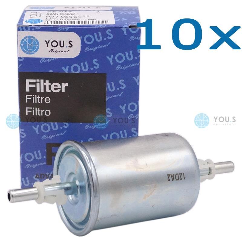10x YOU.S Kraftstofffilter kompatibel mit ALFA ROMEO AUDI CITROËN FIAT LANCIA OPEL SAAB SEAT