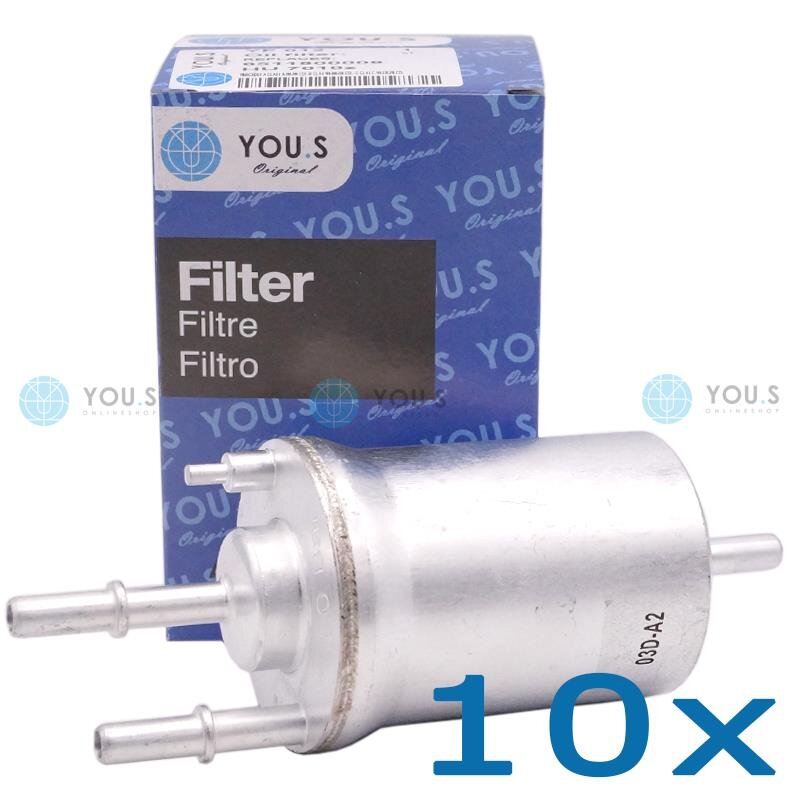 10x YOU.S Kraftstofffilter Benzinfilter kompatibel mit AUDI SEAT SKODA VW TFSI FSI TTS LPG TSI