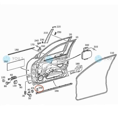 30 x YOU.S Original Druckknopf Tüllen Zierleisten kompatibel mit MERCEDES-BENZ - 0019887681