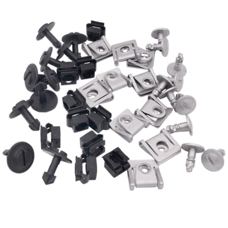 30er Set YOU.S Original Unterboden Motorschutz Befestigung Clips kompatibel mit Audi A4 / Avant B5 B6 B7 B8