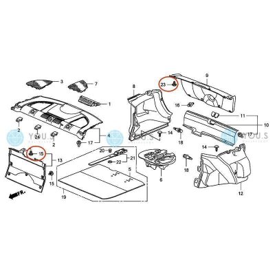 50 x YOU.S Original Befestigung Clips Heckklappe kompatibel mit HONDA - 90671-S0D-003ZK