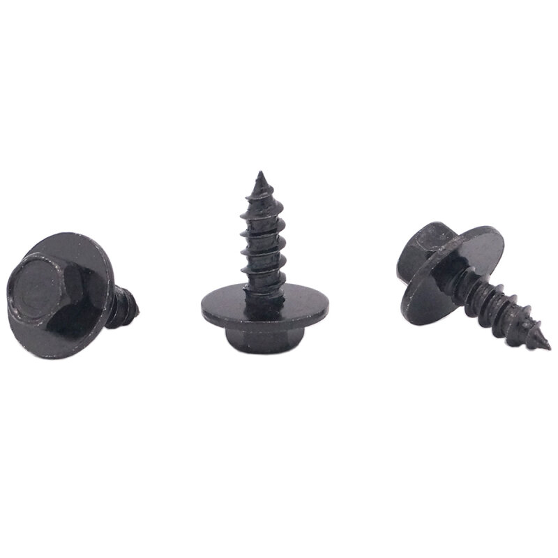 30 x Universal Sechskant Karosserie Schrauben 6,3 x 19 mm Schwarz YOU.S Original