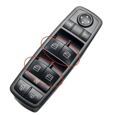 4 Stück YOU.S Original Fensterheber Schalter Taste ohne Elektronik Vorne Links kompatibel mit Mercedes-Benz A-Klasse (W169) B-Klasse (W245)