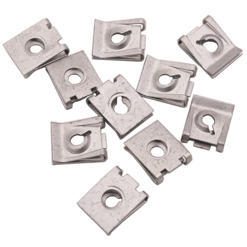 10 x YOU.S Original Metall Steckmuttern Stoßstange kompatibel mit RENAULT - 7703046049