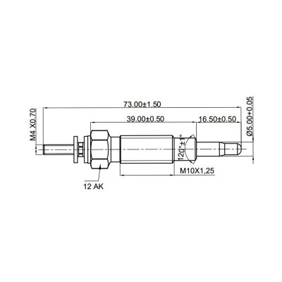 6 x YOU.S Original Glühkerze 10,5 V 73 mm  kompatibel mit KUBOTA TRAKTOREN - 1522165510