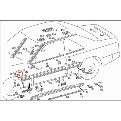 100 x YOU.S Original Befestigung Clips Zierleisten kompatibel mit MERCEDES-BENZ - A0019883181