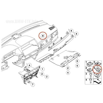 20 x YOU.S Original Armaturenbrett Zierleiste Befestigung Clip kompatibel mit BMW E46 E65 E83