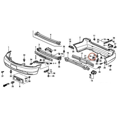 40 x YOU.S Original Befestigung Clips Stoßstange kompatibel mit HONDA - 71592-S6A-000