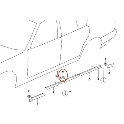 100 x YOU.S Original Zierleisten Seitenleiste Befestigung Clips kompatibel mit Alpina E34 kompatibel mit BMW E34
