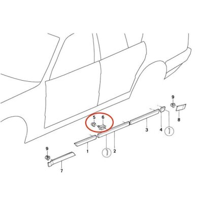 10er Set YOU.S Original Zierleisten Befestigung Clips kompatibel mit Alpina E34 kompatibel mit BMW E34