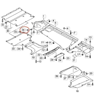 40 x YOU.S Original Unterboden Fahrschutz Metallklammer kompatibel mit Audi A4 A5 A6 Q5