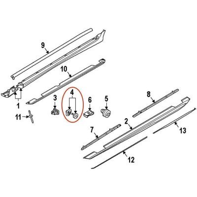 100 x YOU.S Original Zierleiste Seitenschweller Befestigung Clips kompatibel mit Volvo S60 V40 V60
