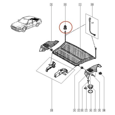 40 x YOU.S Original Hutablage Halteband Befestigungsclip Clips kompatibel mit Nissan kompatibel mit Renault