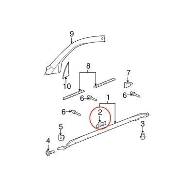 100 x YOU.S Original Seitenschweller Halterung Clip kompatibel mit Chevrolet Equinox kompatibel mit Pontiac Torrent