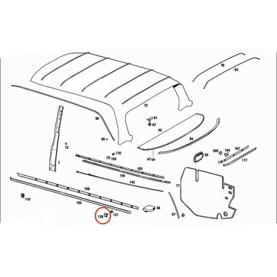 100 x YOU.S Original Zierleiste Seitenleiste Befestigung Clips kompatibel mit Mercedes-Benz W114 W115 W111 W110 W108