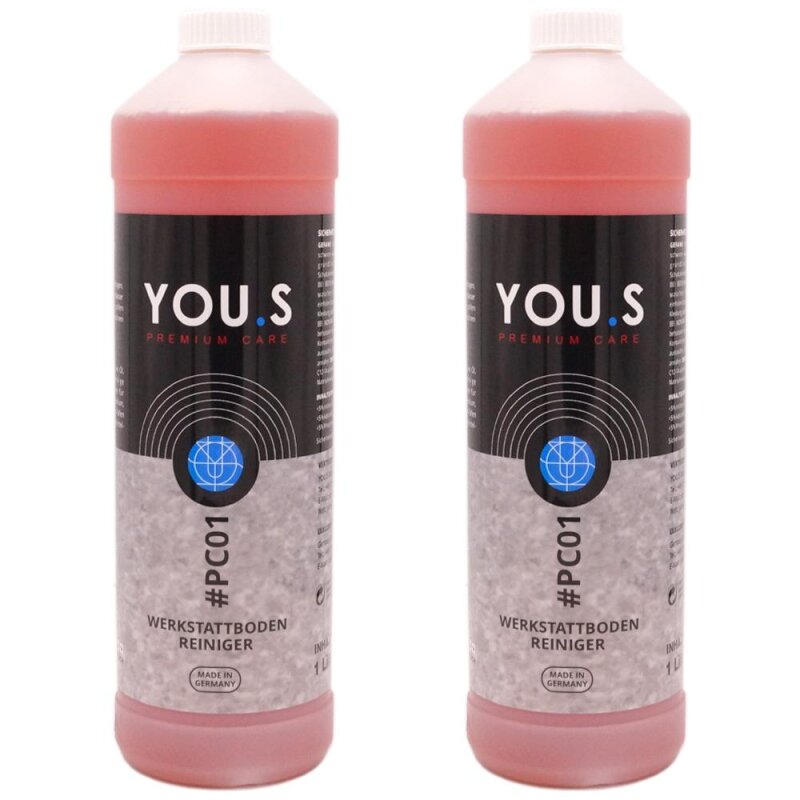 YOU.S Premium Care Werkstattbodenreiniger Boden Reiniger Konzentrat - 2x 1000 ml