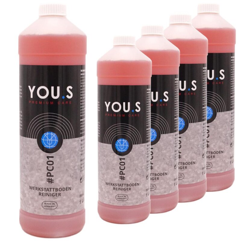 YOU.S Premium Care Werkstattbodenreiniger Boden Reiniger Konzentrat - 5x 1000 ml