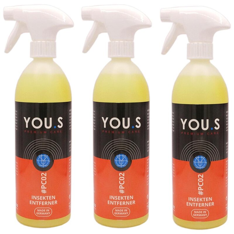 YOU.S Premium Care Insektenentferner Insektenlï¿½ser Sprï¿½hflasche - 3x 750 ml