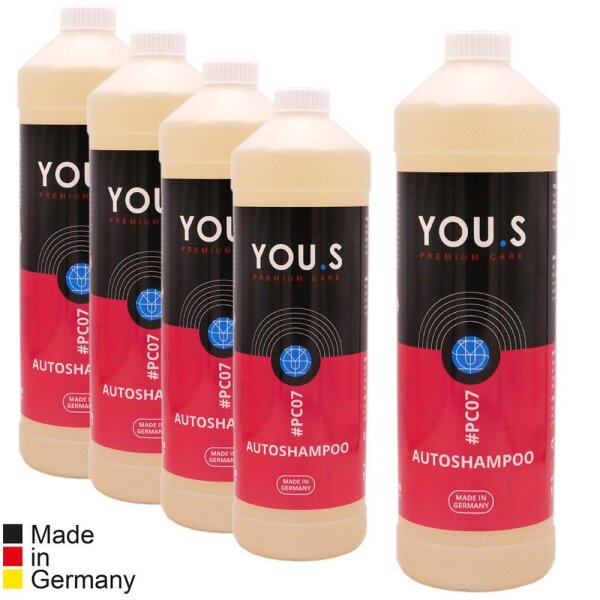 YOU.S Premium Care Autoshampoo Konzentrat biologisch abbaubar - 5x 1000 ml