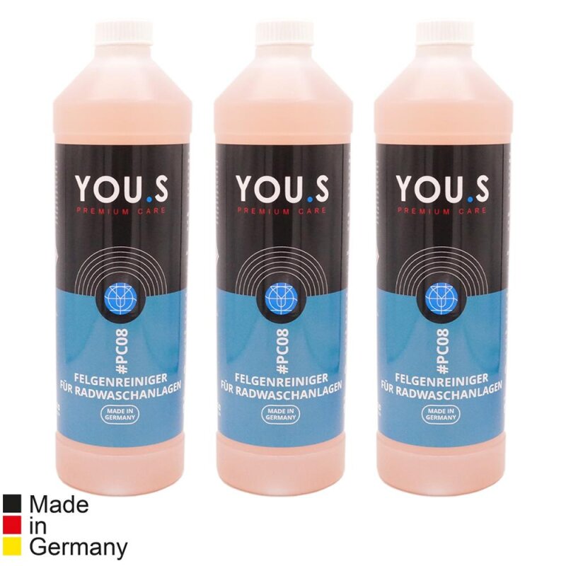 YOU.S Premium Care Felgenreiniger Konzentrat Radwaschanlage Handwï¿½sche - 3x 1 Liter