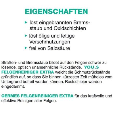 YOU.S Premium Care Felgenreiniger Konzentrat Radwaschanlage Handwï¿½sche - 5x 1 Liter