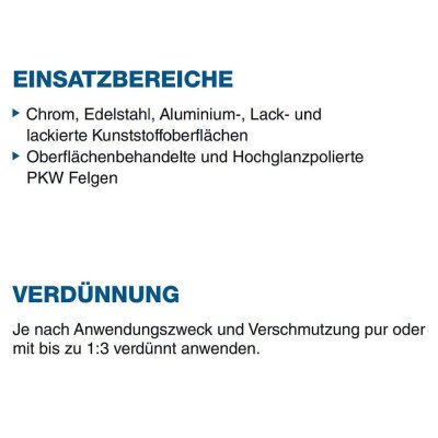 YOU.S Premium Care Felgenreiniger Salzsï¿½urefrei Chrom Edelstahl Alu - 3x 500 ml
