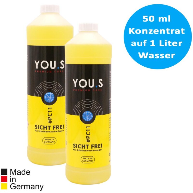 YOU.S Premium Care Scheibenreiniger Sommer Konzentrat Insektenlï¿½ser 2x 1000 ml