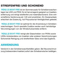 YOU.S Premium Care Scheibenreiniger Sommer Konzentrat Insektenlï¿½ser 10x 1000 ml